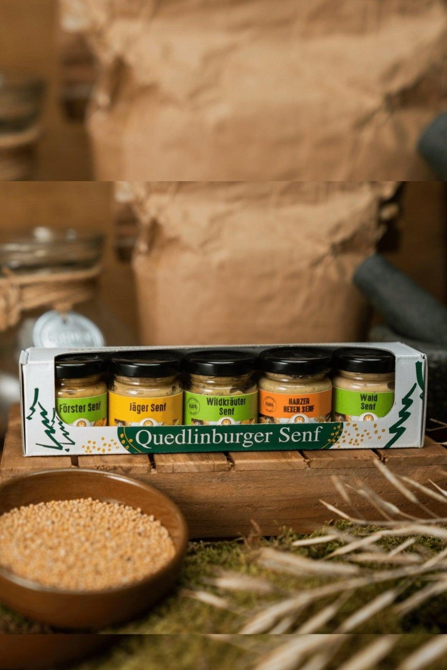 Quedlinburger Senf Harzer Waldwanderung - Probier-Senf-Set | Geschenke & Souvenirs Fokus Auf Nachhaltigkeit